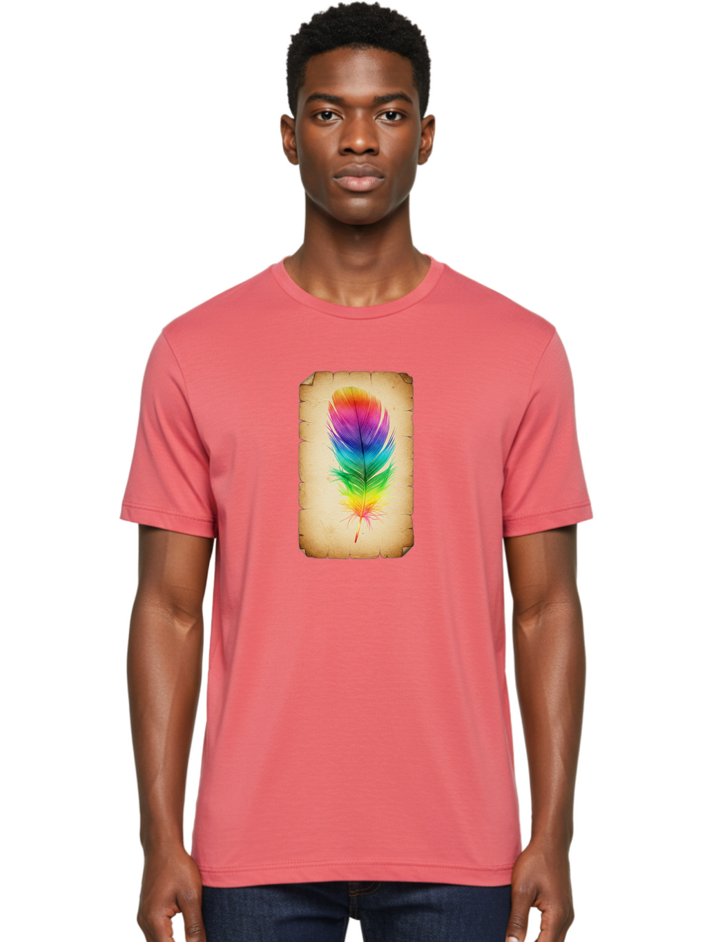 Rainbow-Feather-13 Men'S Graphic Tee, 100% Cotton, Comfortable Casual Summer Wear, Machine Washable, Vintage Camera, Old Camera, Antique Camera, Black Camera, Classic Photography, Photography Equipment, Nostalgic Device, Film Camera, Baj221