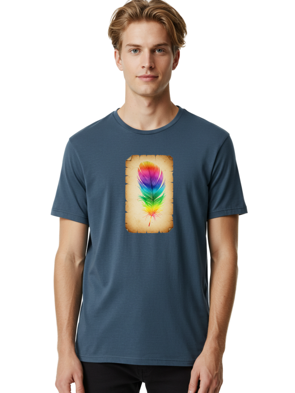 Rainbow-Feather-13 Men'S Graphic Tee, 100% Cotton, Comfortable Casual Summer Wear, Machine Washable, Vintage Camera, Old Camera, Antique Camera, Black Camera, Classic Photography, Photography Equipment, Nostalgic Device, Film Camera, Baj221