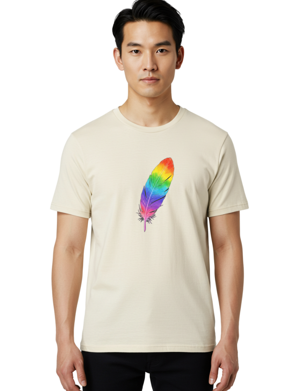 Rainbow-Feather-15 Men'S Graphic Tee, 100% Cotton, Comfortable Casual Summer Wear, Machine Washable, Vintage Camera, Old Camera, Antique Camera, Black Camera, Classic Photography, Photography Equipment, Nostalgic Device, Film Camera, Baj223