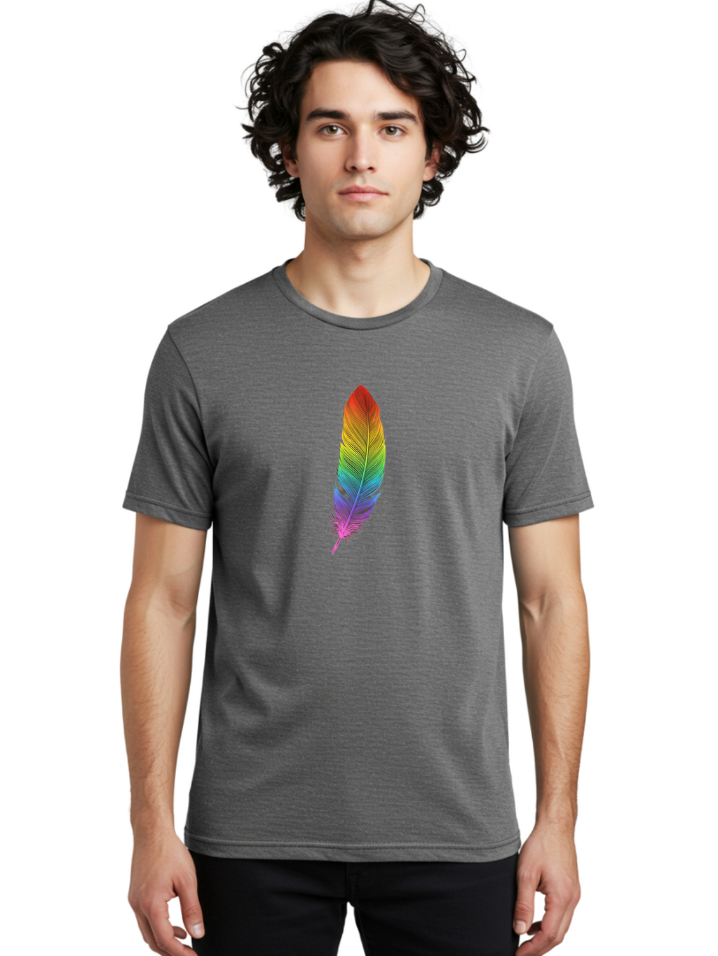Rainbow-Feather-5 Men'S Graphic Tee, 100% Cotton, Comfortable Casual Summer Wear, Machine Washable, Vintage Camera, Old Camera, Antique Camera, Black Camera, Classic Photography, Photography Equipment, Nostalgic Device, Film Camera, Camera Art Baj228