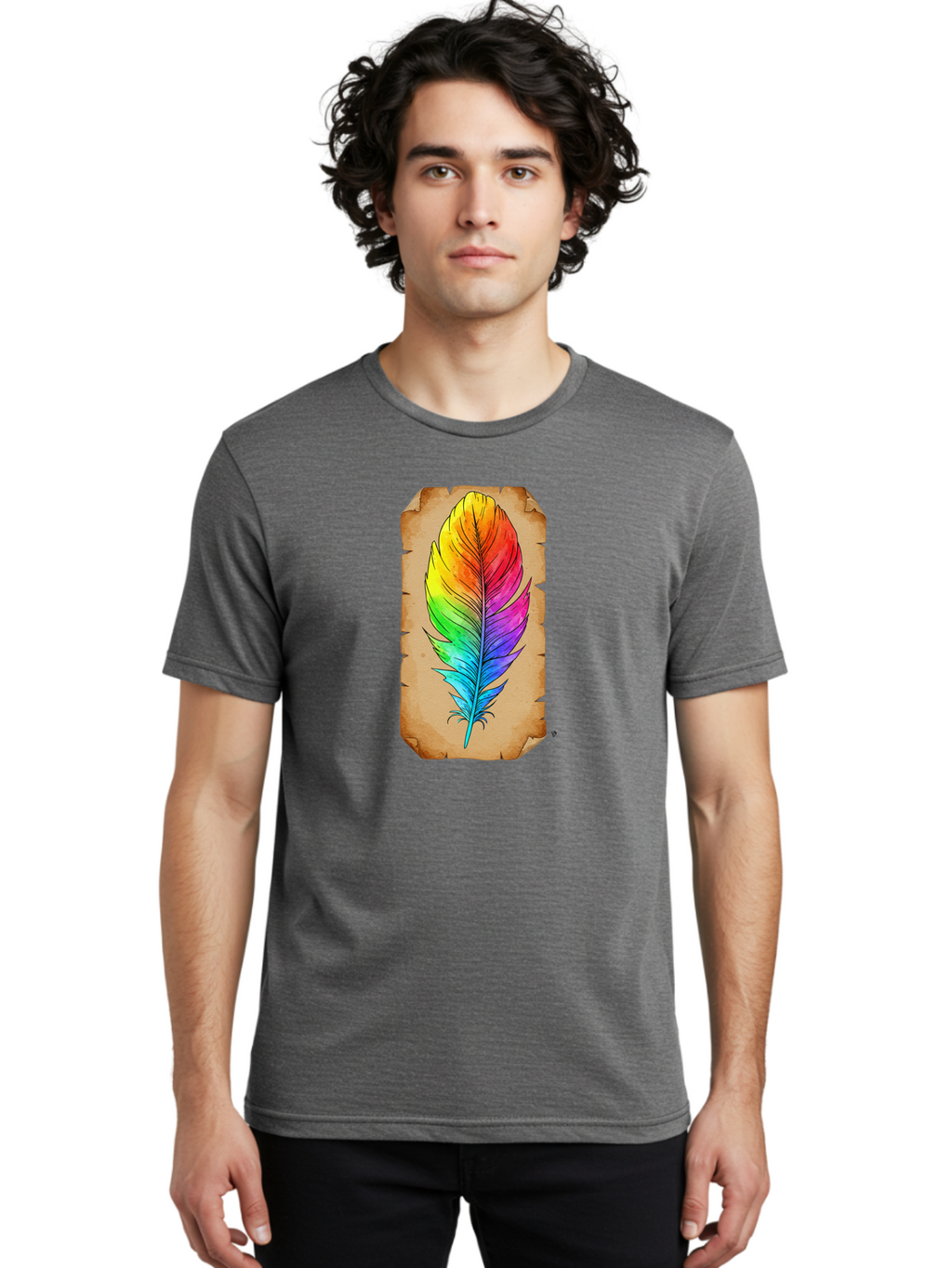 Rainbow-Feather-7 Men'S Graphic Tee, 100% Cotton, Comfortable Casual Summer Wear, Machine Washable, Vintage Camera, Old Camera, Antique Camera, Black Camera, Classic Photography, Photography Equipment, Nostalgic Device, Film Camera, Camera Art Baj230