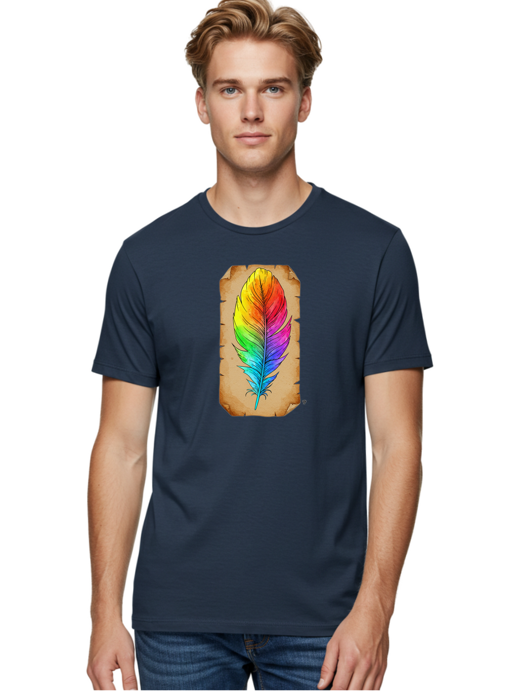 Rainbow-Feather-7 Men'S Graphic Tee, 100% Cotton, Comfortable Casual Summer Wear, Machine Washable, Vintage Camera, Old Camera, Antique Camera, Black Camera, Classic Photography, Photography Equipment, Nostalgic Device, Film Camera, Camera Art Baj230