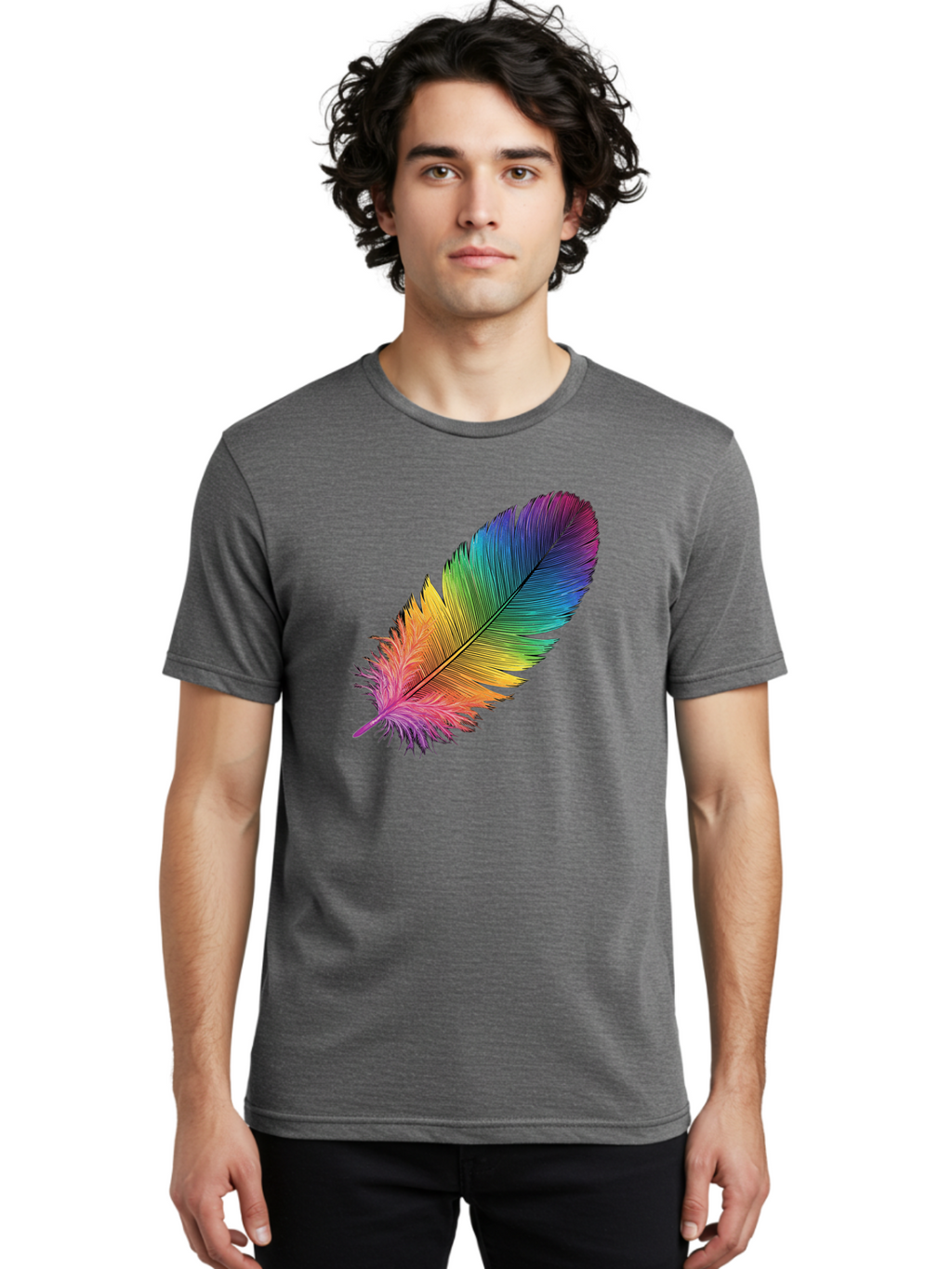 Rainbow-Feather-9 Men'S Graphic Tee, 100% Cotton, Comfortable Casual Summer Wear, Machine Washable, Vintage Camera, Old Camera, Antique Camera, Black Camera, Classic Photography, Photography Equipment, Nostalgic Device, Film Camera, Camera Art Baj232