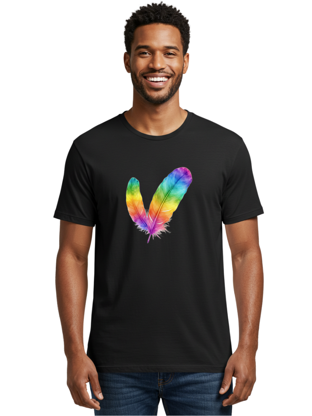 Rainbow-Feathers Men'S Graphic Tee, 100% Cotton, Comfortable Casual Summer Wear, Machine Washable, Vintage Camera, Old Camera, Antique Camera, Black Camera, Classic Photography, Photography Equipment, Nostalgic Device, Film Camera, Camera Art Baj234