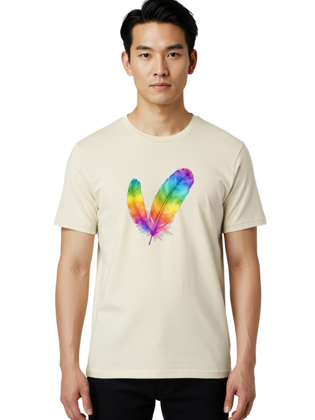 Rainbow-Feathers Men'S Graphic Tee, 100% Cotton, Comfortable Casual Summer Wear, Machine Washable, Vintage Camera, Old Camera, Antique Camera, Black Camera, Classic Photography, Photography Equipment, Nostalgic Device, Film Camera, Camera Art Baj234