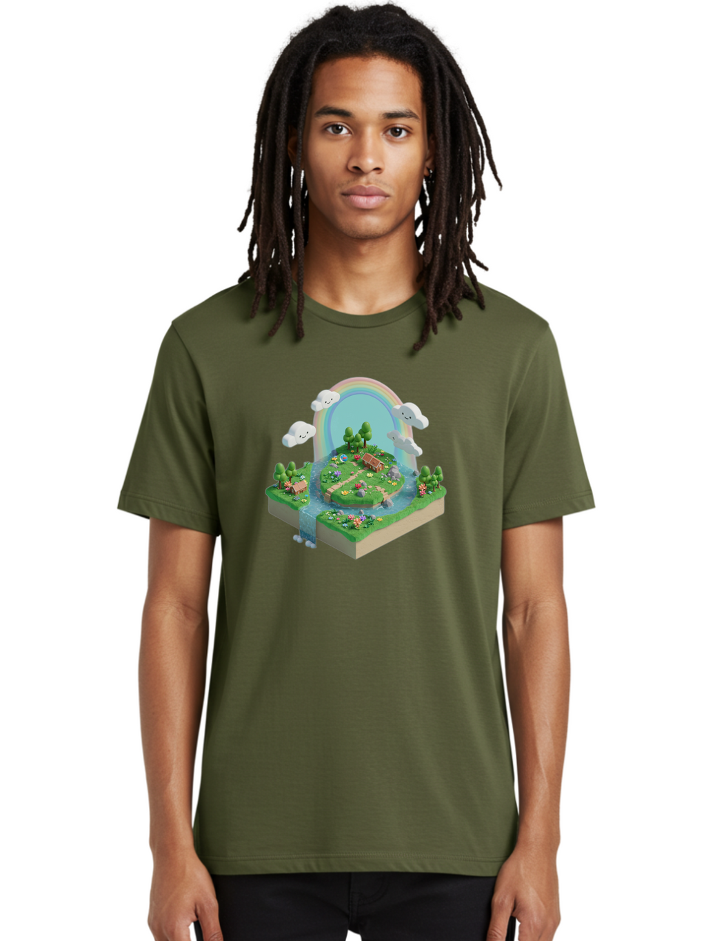 Rainbow-Landscape Men'S Graphic Tee, 100% Cotton, Comfortable Casual Summer Wear, Machine Washable, Vintage Camera, Old Camera, Antique Camera, Black Camera, Classic Photography, Photography Equipment, Nostalgic Device, Film Camera, Camera Art Baj235