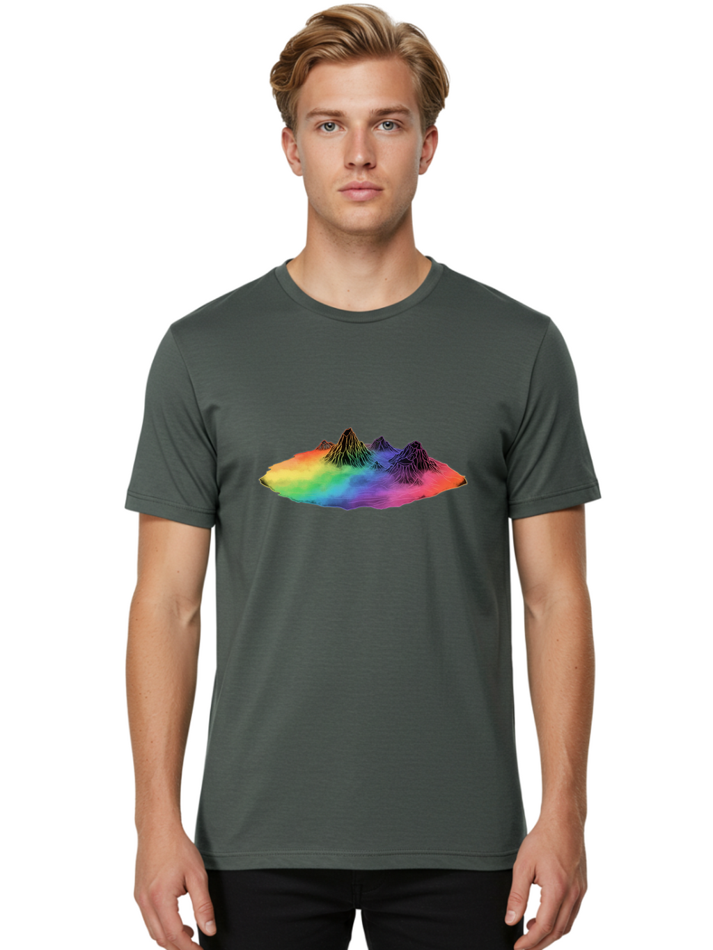 Rainbow-Mountains Men'S Graphic Tee, 100% Cotton, Comfortable Casual Summer Wear, Machine Washable, Vintage Camera, Old Camera, Antique Camera, Black Camera, Classic Photography, Photography Equipment, Nostalgic Device, Film Camera, Camera Art Baj237