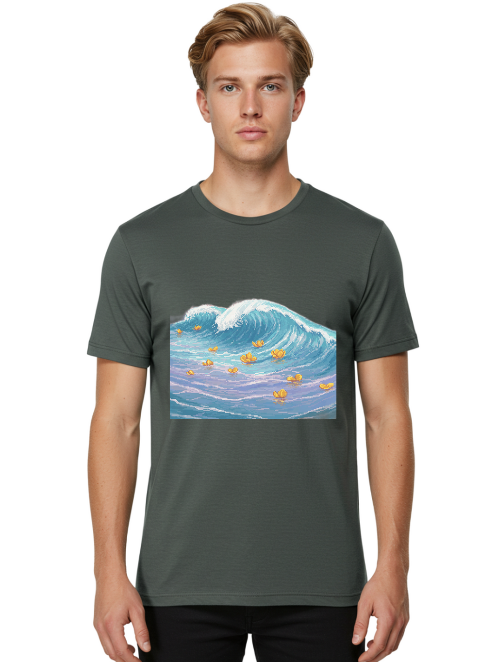 Rubber-Ducks-In-Wave Men'S Graphic Tee, 100% Cotton, Comfortable Casual Summer Wear, Machine Washable, Vintage Camera, Old Camera, Antique Camera, Black Camera, Classic Photography, Photography Equipment, Nostalgic Device, Film Camera, Baj245