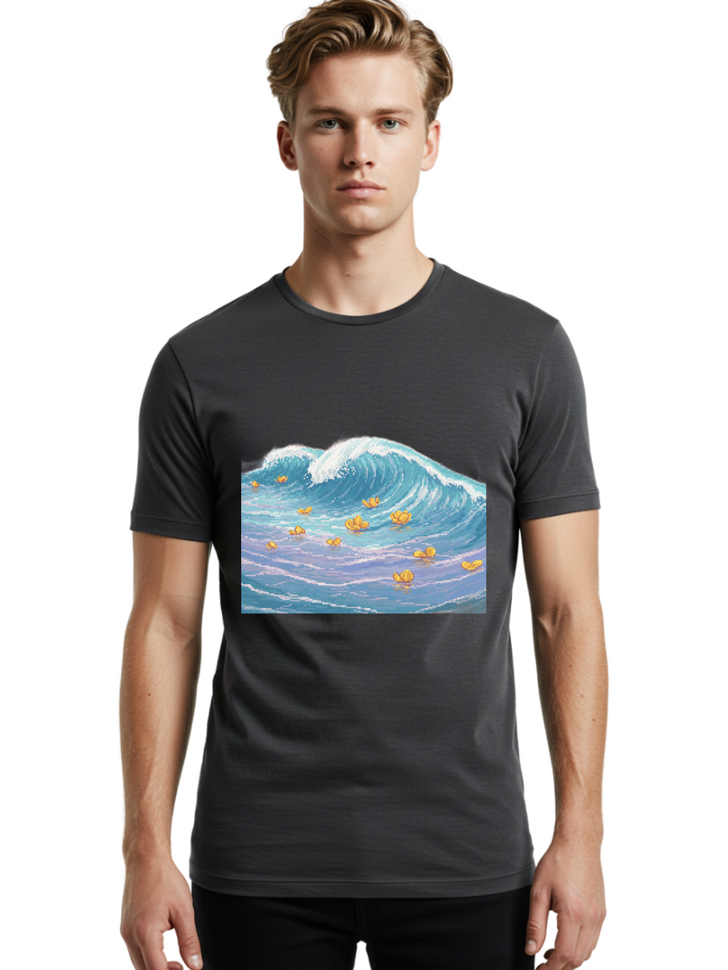 Rubber-Ducks-In-Wave Men'S Graphic Tee, 100% Cotton, Comfortable Casual Summer Wear, Machine Washable, Vintage Camera, Old Camera, Antique Camera, Black Camera, Classic Photography, Photography Equipment, Nostalgic Device, Film Camera, Baj245