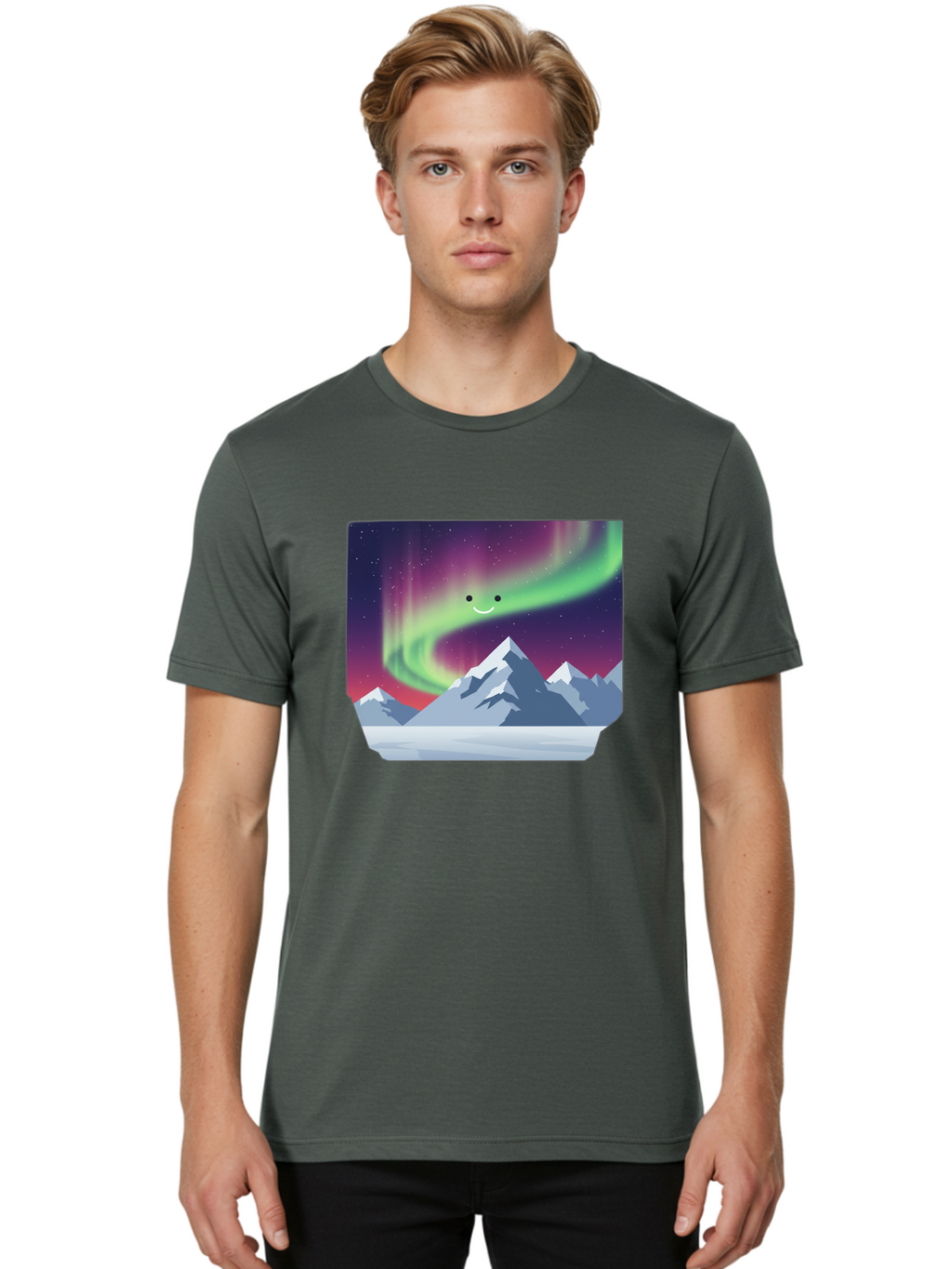 Smiling-Aurora-Borealis Men'S Graphic Tee, 100% Cotton, Comfortable Casual Summer Wear, Machine Washable, Vintage Camera, Old Camera, Antique Camera, Black Camera, Classic Photography, Photography Equipment, Nostalgic Device, Film Camera, Baj255