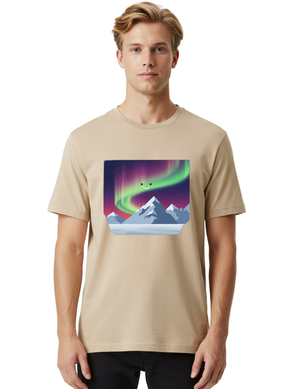 Smiling-Aurora-Borealis Men'S Graphic Tee, 100% Cotton, Comfortable Casual Summer Wear, Machine Washable, Vintage Camera, Old Camera, Antique Camera, Black Camera, Classic Photography, Photography Equipment, Nostalgic Device, Film Camera, Baj255