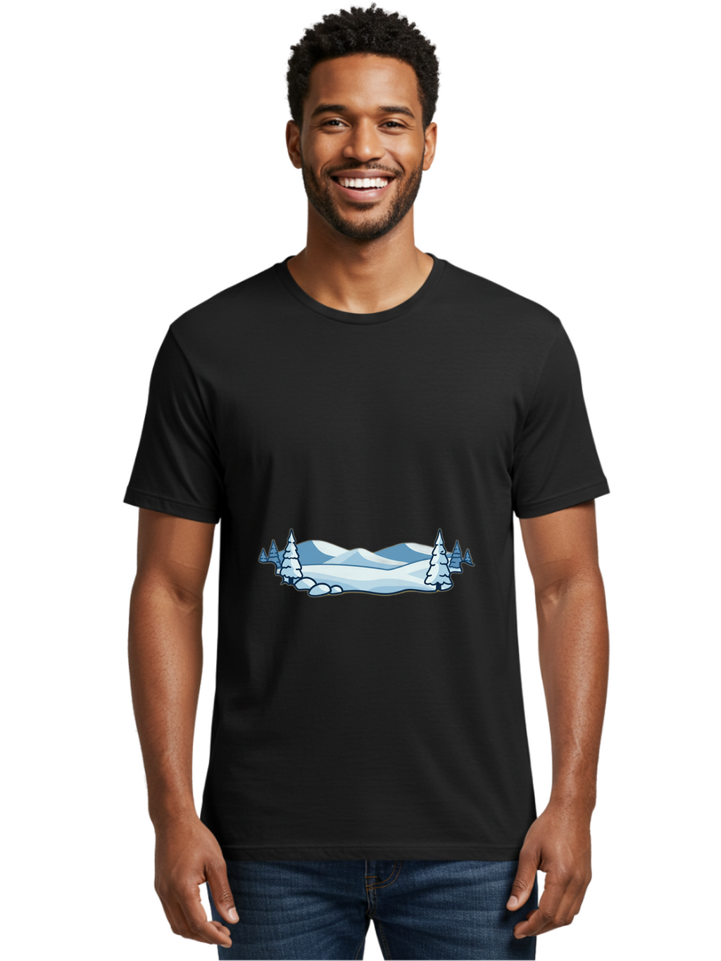 Snowy-Landscape Men'S Graphic Tee, 100% Cotton, Comfortable Casual Summer Wear, Machine Washable, Vintage Camera, Old Camera, Antique Camera, Black Camera, Classic Photography, Photography Equipment, Nostalgic Device, Film Camera, Camera Art Baj259