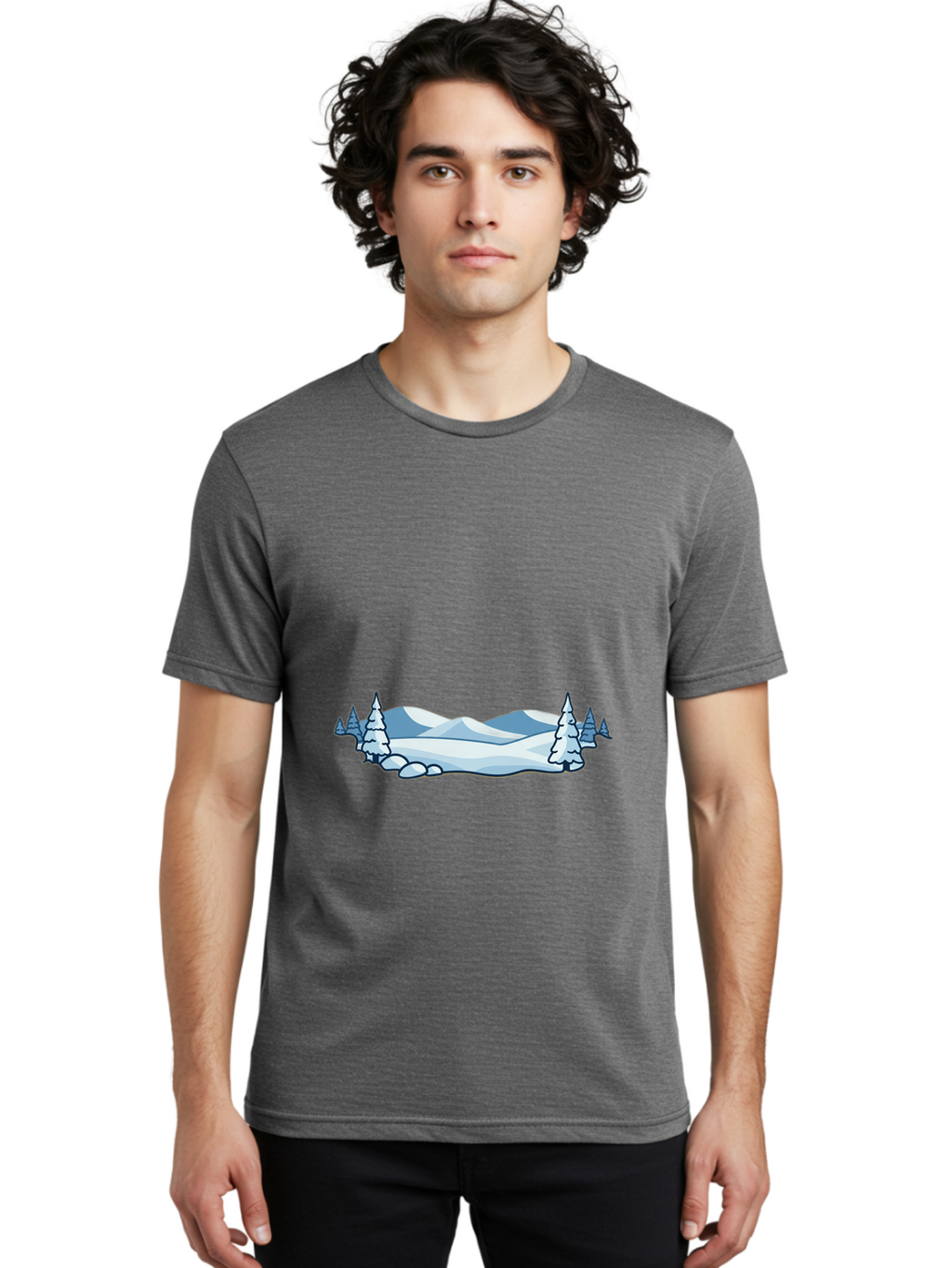 Snowy-Landscape Men'S Graphic Tee, 100% Cotton, Comfortable Casual Summer Wear, Machine Washable, Vintage Camera, Old Camera, Antique Camera, Black Camera, Classic Photography, Photography Equipment, Nostalgic Device, Film Camera, Camera Art Baj259