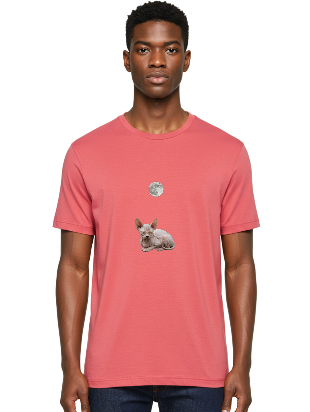 Sphynx-Cat-And-Moon Men'S Graphic Tee, 100% Cotton, Comfortable Casual Summer Wear, Machine Washable, Vintage Camera, Old Camera, Antique Camera, Black Camera, Classic Photography, Photography Equipment, Nostalgic Device, Film Camera, Baj261
