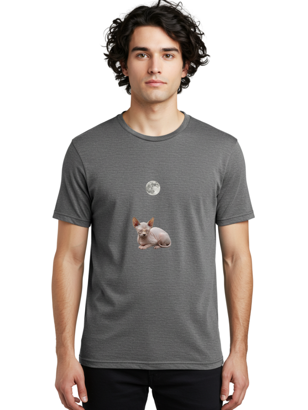 Sphynx-Cat-And-Moon Men'S Graphic Tee, 100% Cotton, Comfortable Casual Summer Wear, Machine Washable, Vintage Camera, Old Camera, Antique Camera, Black Camera, Classic Photography, Photography Equipment, Nostalgic Device, Film Camera, Baj261