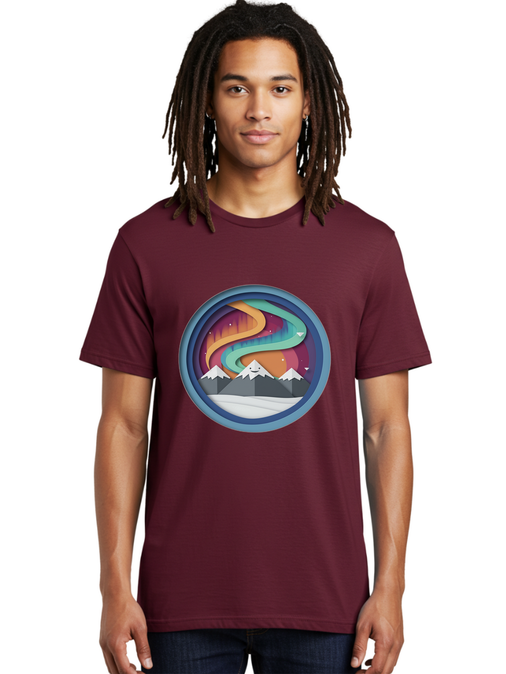 Stylized-Mountain-Landscape Men'S Graphic Tee, 100% Cotton, Comfortable Casual Summer Wear, Machine Washable, Vintage Camera, Old Camera, Antique Camera, Black Camera, Classic Photography, Photography Equipment, Nostalgic Device, Film Camera, Baj263