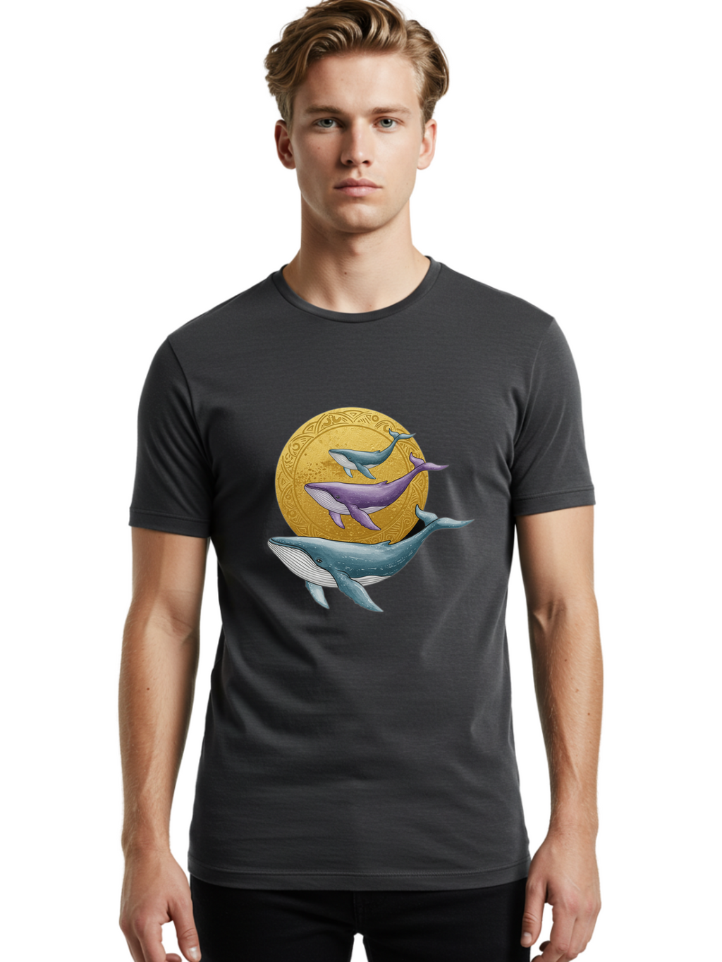Three-Whales-1 Men'S Graphic Tee, 100% Cotton, Comfortable Casual Summer Wear, Machine Washable, Vintage Camera, Old Camera, Antique Camera, Black Camera, Classic Photography, Photography Equipment, Nostalgic Device, Film Camera, Camera Art Baj269