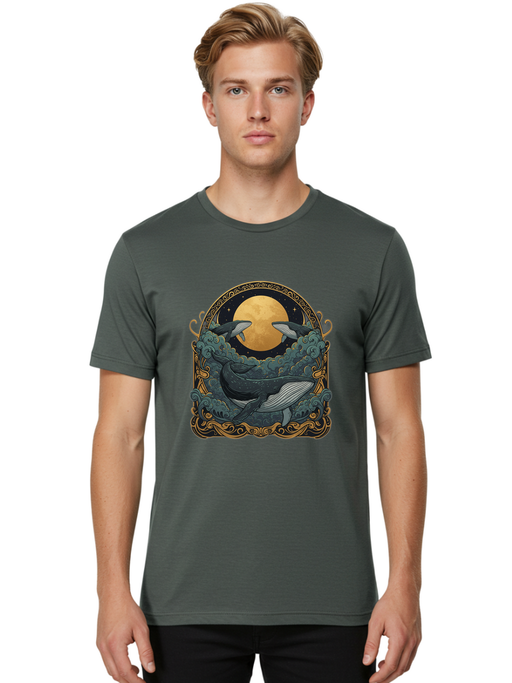 Three-Whales-2 Men'S Graphic Tee, 100% Cotton, Comfortable Casual Summer Wear, Machine Washable, Vintage Camera, Old Camera, Antique Camera, Black Camera, Classic Photography, Photography Equipment, Nostalgic Device, Film Camera, Camera Art Baj270