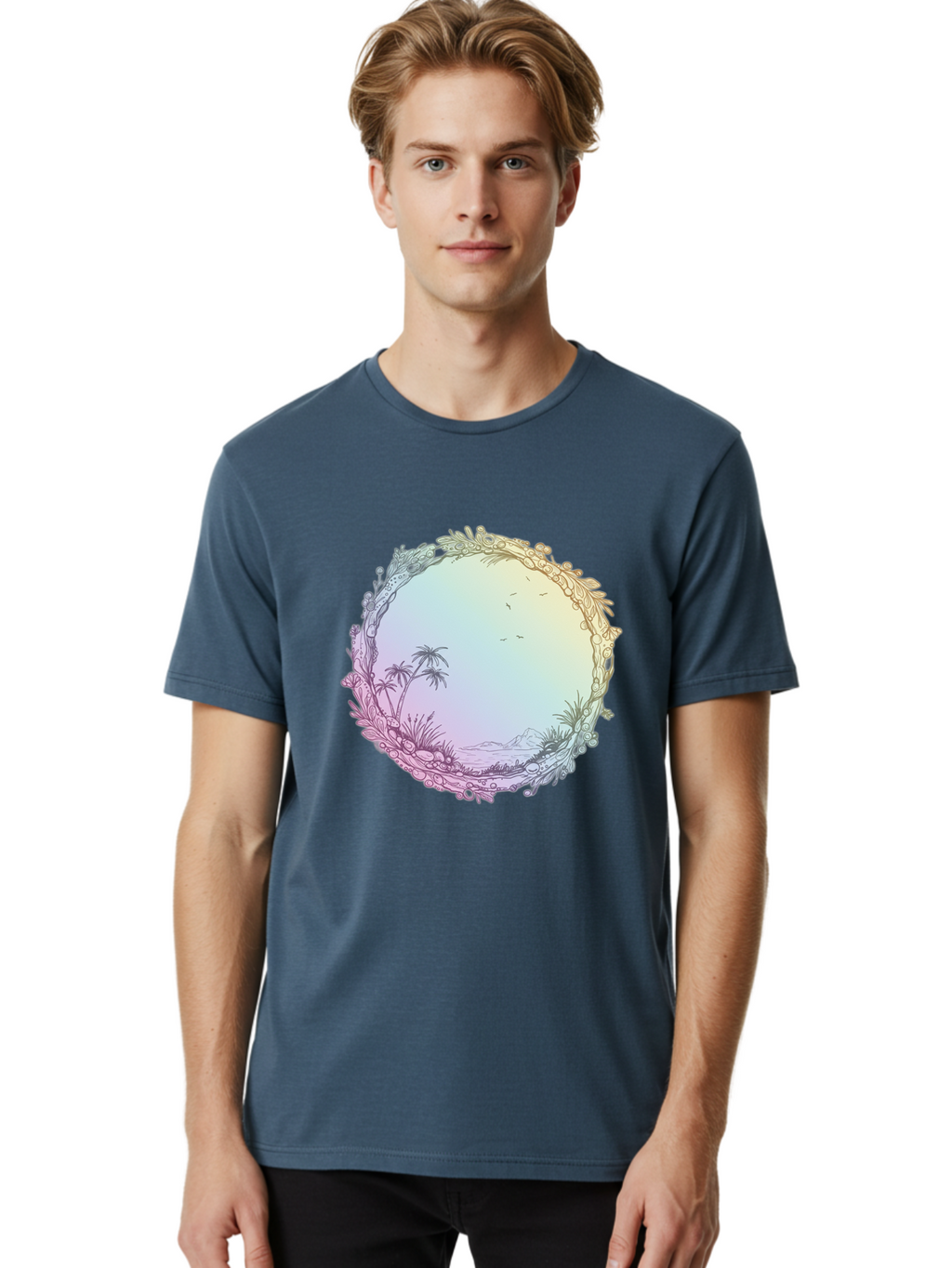 Tropical-Landscape Men'S Graphic Tee, 100% Cotton, Comfortable Casual Summer Wear, Machine Washable, Vintage Camera, Old Camera, Antique Camera, Black Camera, Classic Photography, Photography Equipment, Nostalgic Device, Film Camera, Baj280