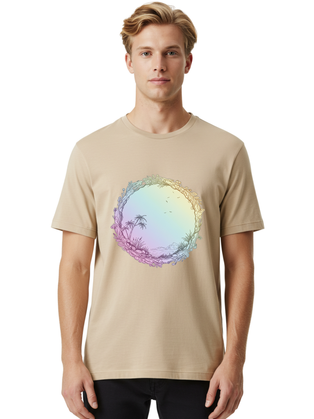 Tropical-Landscape Men'S Graphic Tee, 100% Cotton, Comfortable Casual Summer Wear, Machine Washable, Vintage Camera, Old Camera, Antique Camera, Black Camera, Classic Photography, Photography Equipment, Nostalgic Device, Film Camera, Baj280