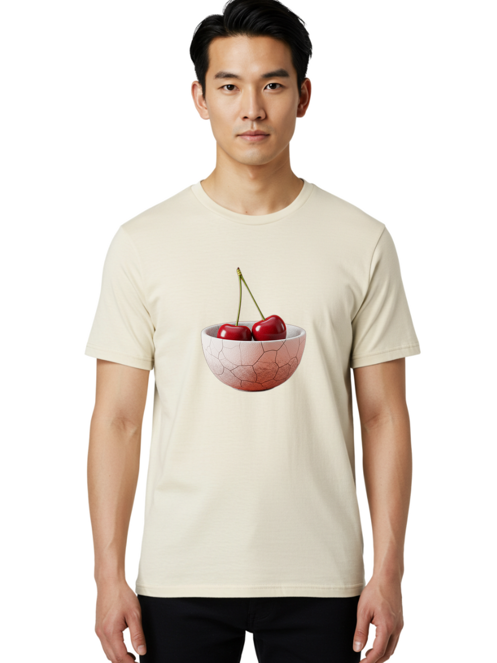 Two-Cherries-In-Cracked-Bowl Men'S Graphic Tee, 100% Cotton, Comfortable Casual Summer Wear, Machine Washable, Vintage Camera, Old Camera, Antique Camera, Black Camera, Classic Photography, Photography Equipment, Nostalgic Device, Film Camera, Baj281