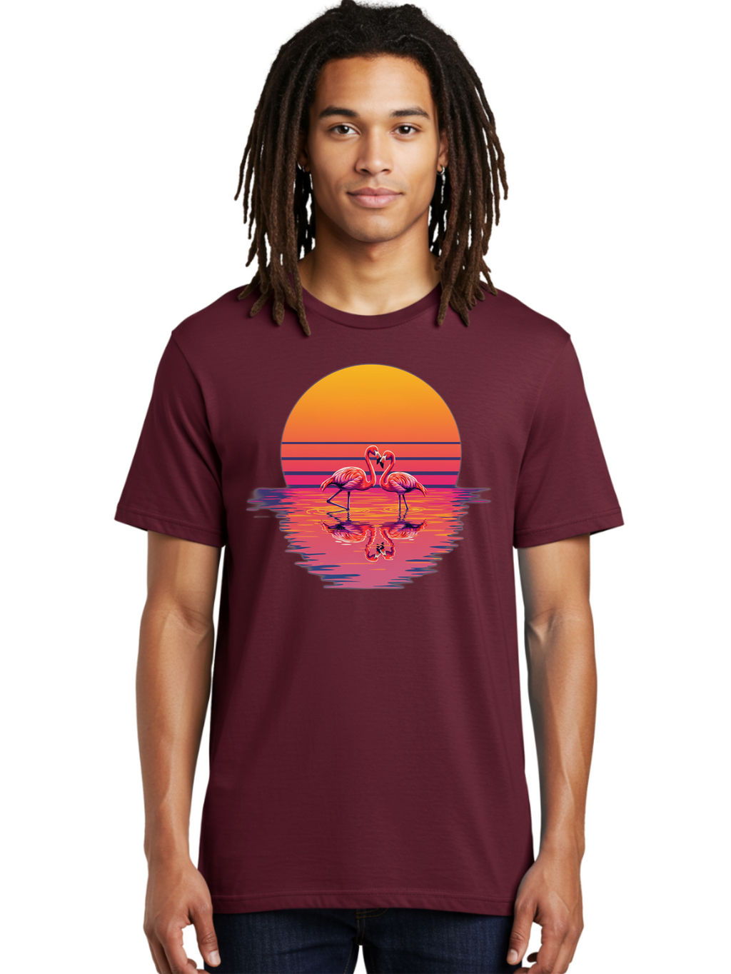 Two-Flamingos-2 Men'S Graphic Tee, 100% Cotton, Comfortable Casual Summer Wear, Machine Washable, Vintage Camera, Old Camera, Antique Camera, Black Camera, Classic Photography, Photography Equipment, Nostalgic Device, Film Camera, Camera Art Baj287