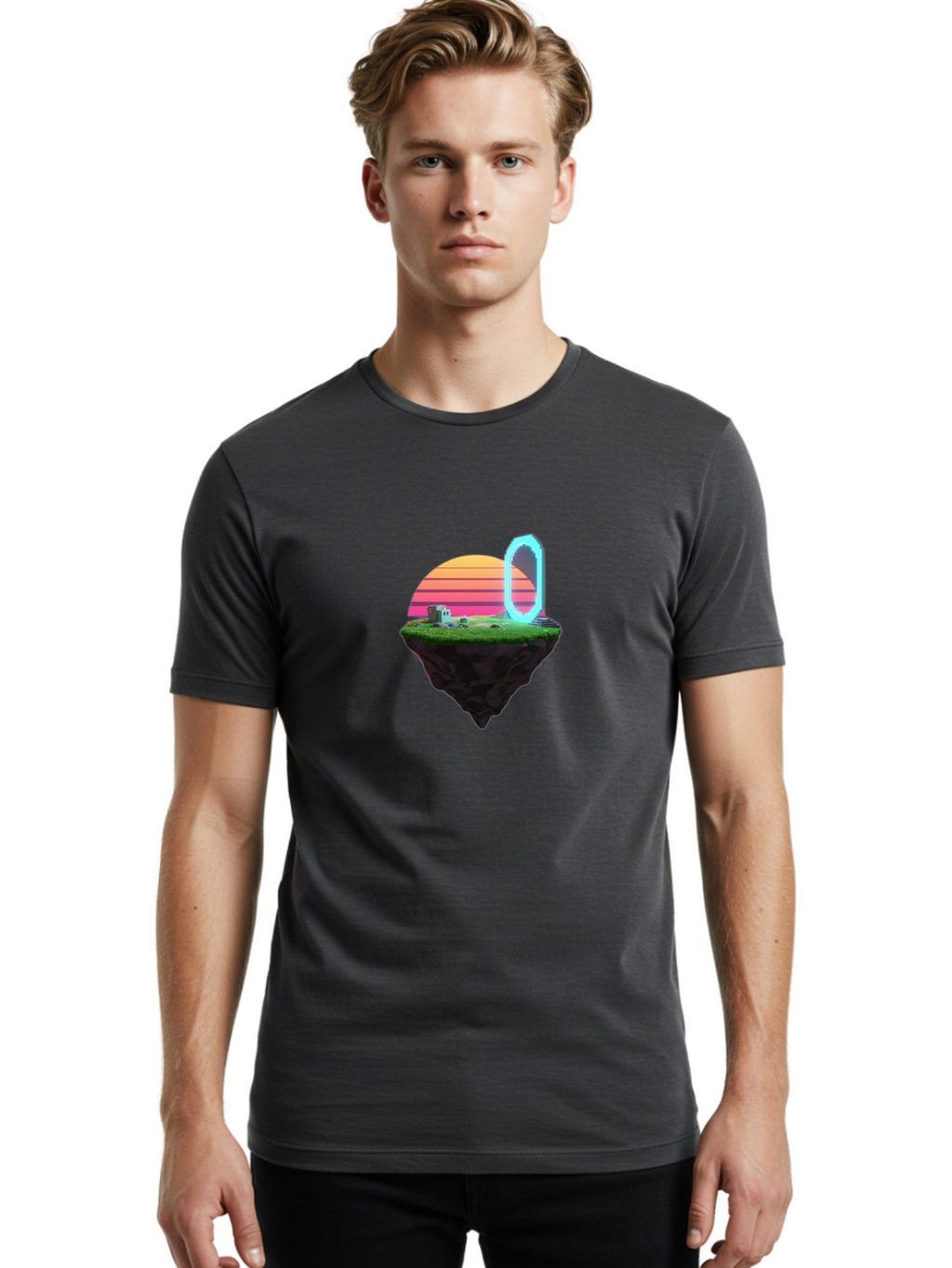 Vaporwave-Island Men'S Graphic Tee, 100% Cotton, Comfortable Casual Summer Wear, Machine Washable, Vintage Camera, Old Camera, Antique Camera, Black Camera, Classic Photography, Photography Equipment, Nostalgic Device, Film Camera, Camera Art Baj291