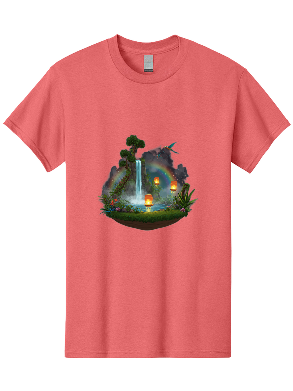 Waterfall-Scene Men'S Graphic Tee, 100% Cotton, Comfortable Casual Summer Wear, Machine Washable, Vintage Camera, Old Camera, Antique Camera, Black Camera, Classic Photography, Photography Equipment, Nostalgic Device, Film Camera, Camera Art Baj293