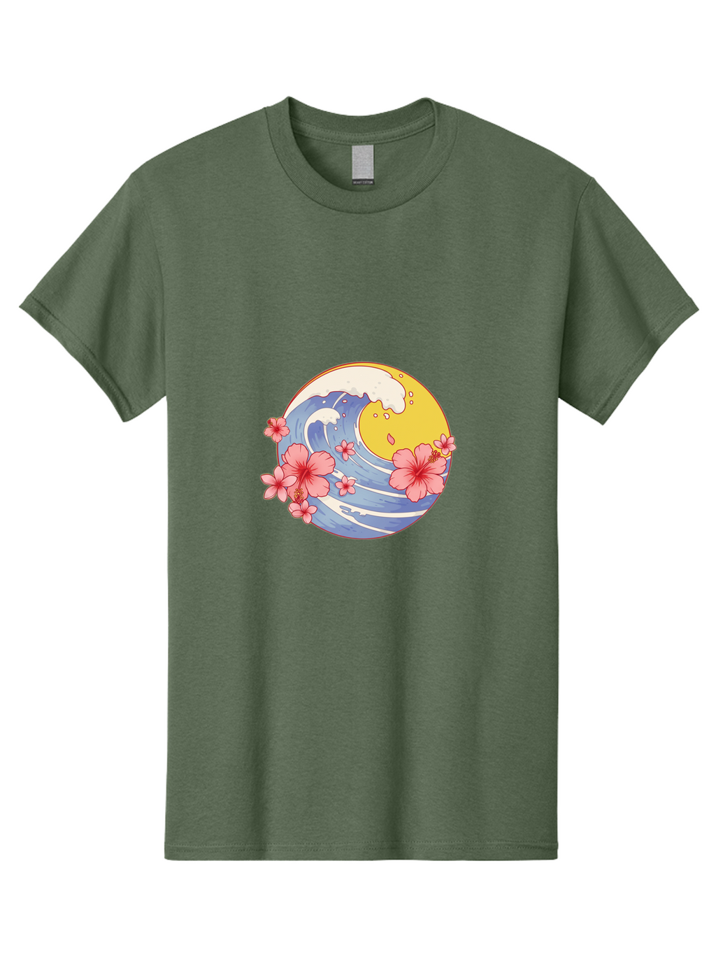 Wave-And-Cherry-Blossoms Men'S Graphic Tee, 100% Cotton, Comfortable Casual Summer Wear, Machine Washable, Vintage Camera, Old Camera, Antique Camera, Black Camera, Classic Photography, Photography Equipment, Nostalgic Device, Film Camera, Baj294