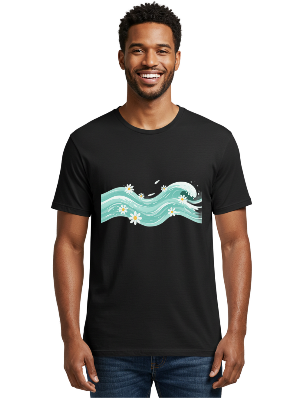 Waves-With-Daisies Men'S Graphic Tee, 100% Cotton, Comfortable Casual Summer Wear, Machine Washable, Vintage Camera, Old Camera, Antique Camera, Black Camera, Classic Photography, Photography Equipment, Nostalgic Device, Film Camera, Baj298