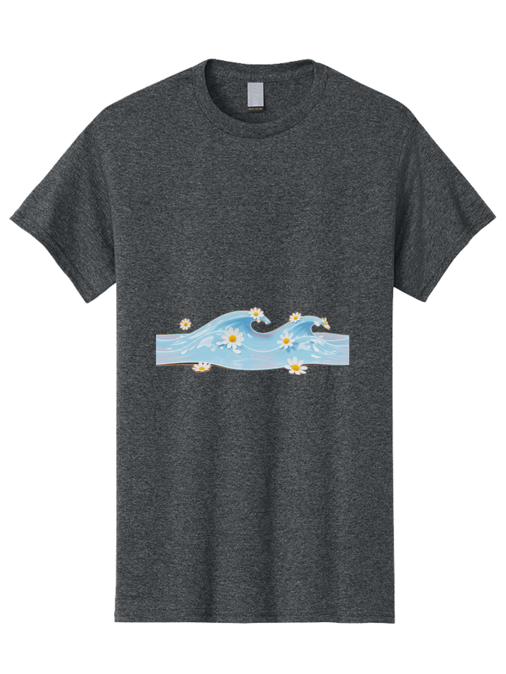 Wavy-Water-With-Daisies Men'S Graphic Tee, 100% Cotton, Comfortable Casual Summer Wear, Machine Washable, Vintage Camera, Old Camera, Antique Camera, Black Camera, Classic Photography, Photography Equipment, Nostalgic Device, Film Camera, Baj299