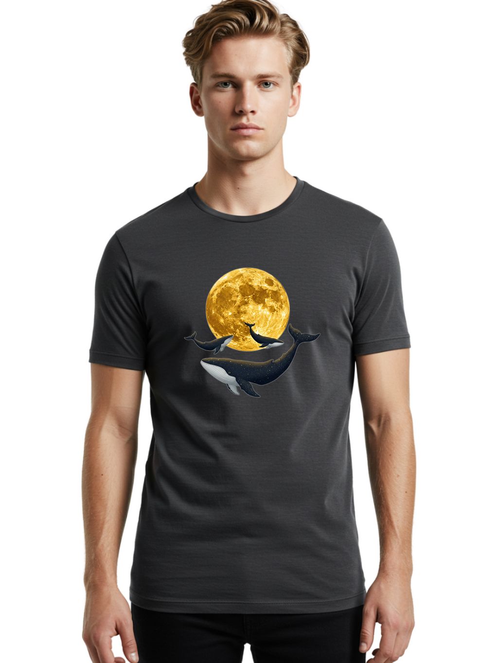 Whales-And-Moon Men'S Graphic Tee, 100% Cotton, Comfortable Casual Summer Wear, Machine Washable, Vintage Camera, Old Camera, Antique Camera, Black Camera, Classic Photography, Photography Equipment, Nostalgic Device, Film Camera, Camera Art Baj305