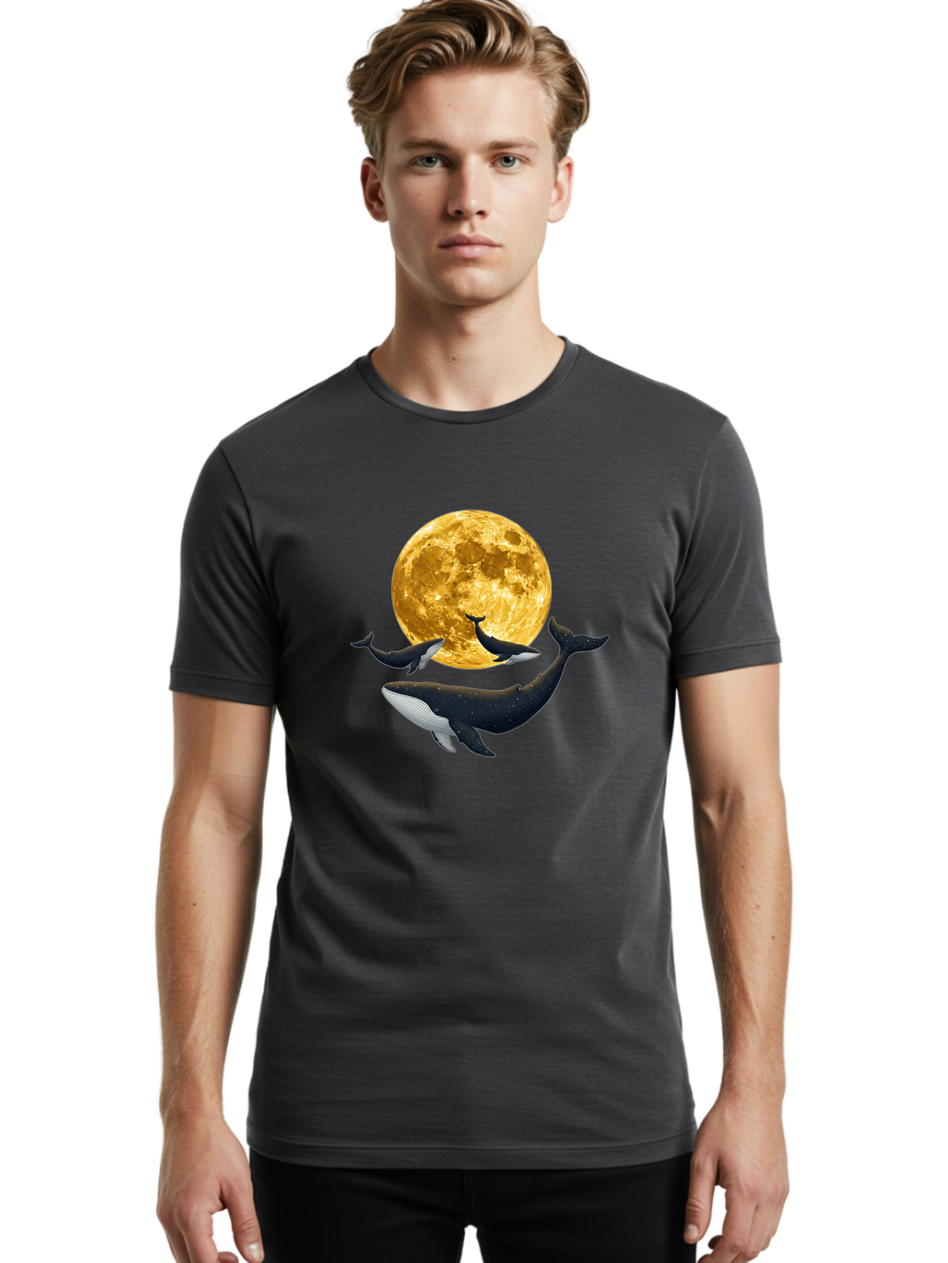 Whales-And-Moon Men'S Graphic Tee, 100% Cotton, Comfortable Casual Summer Wear, Machine Washable, Vintage Camera, Old Camera, Antique Camera, Black Camera, Classic Photography, Photography Equipment, Nostalgic Device, Film Camera, Camera Art Baj305
