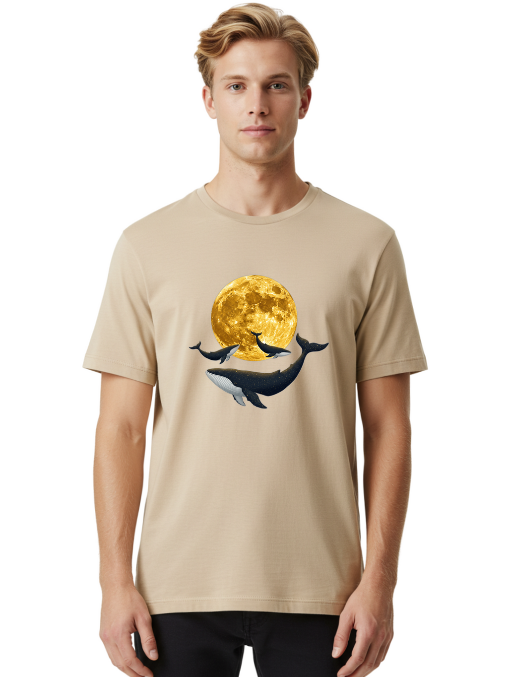 Whales-And-Moon Men'S Graphic Tee, 100% Cotton, Comfortable Casual Summer Wear, Machine Washable, Vintage Camera, Old Camera, Antique Camera, Black Camera, Classic Photography, Photography Equipment, Nostalgic Device, Film Camera, Camera Art Baj305