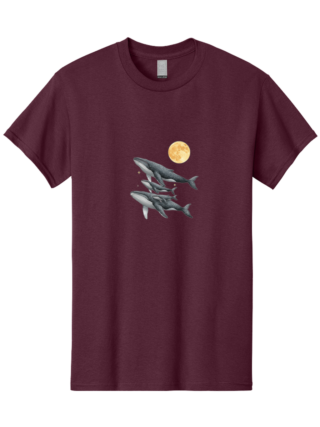 Whales-Under-Full-Moon Men'S Graphic Tee, 100% Cotton, Comfortable Casual Summer Wear, Machine Washable, Vintage Camera, Old Camera, Antique Camera, Black Camera, Classic Photography, Photography Equipment, Nostalgic Device, Film Camera, Baj306