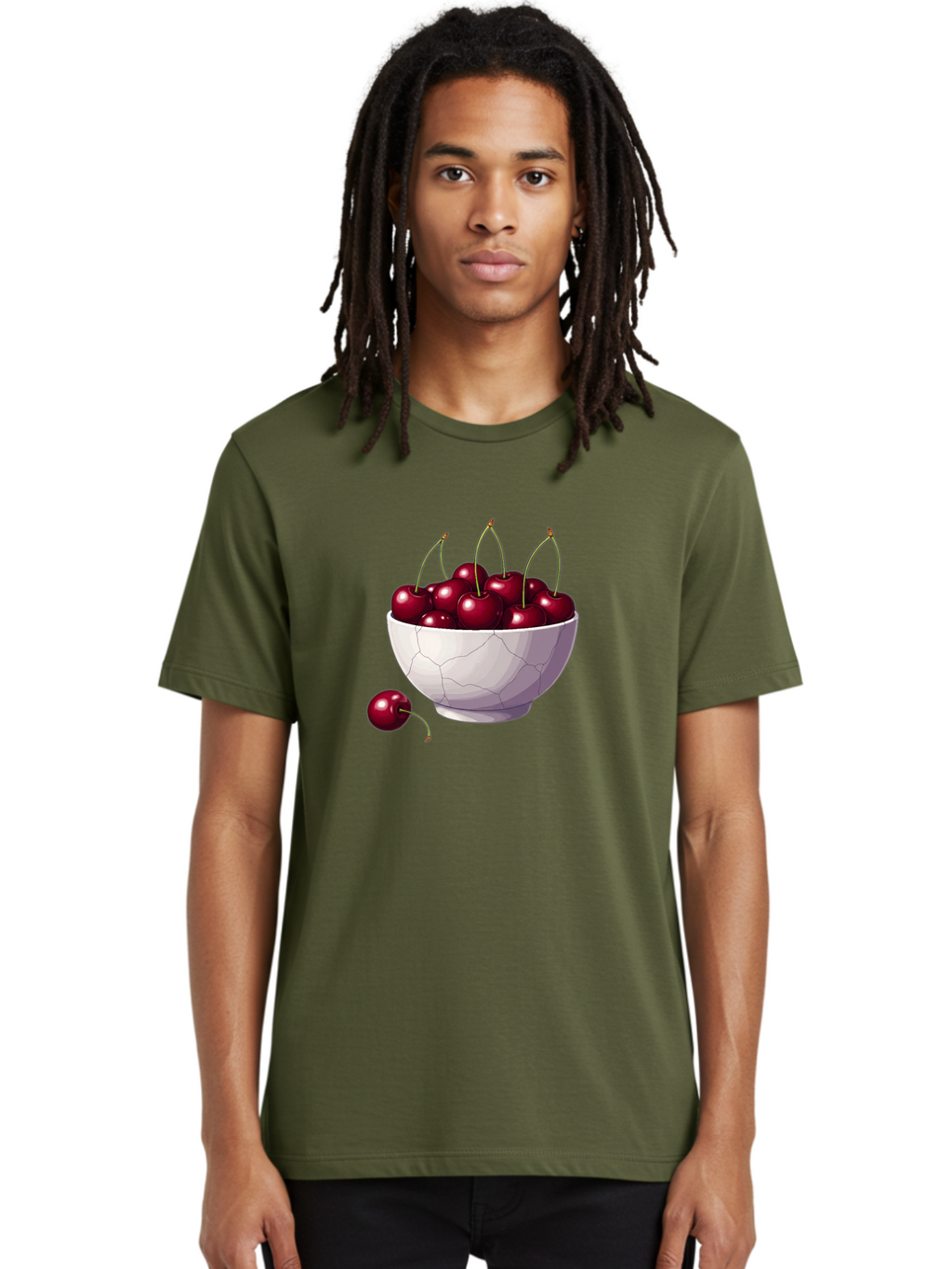 White-Bowl-Of-Cherries Men'S Graphic Tee, 100% Cotton, Comfortable Casual Summer Wear, Machine Washable, Vintage Camera, Old Camera, Antique Camera, Black Camera, Classic Photography, Photography Equipment, Nostalgic Device, Film Camera, Baj308