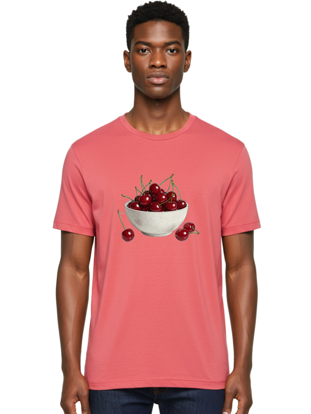 White-Bowl-With-Cherries Men'S Graphic Tee, 100% Cotton, Comfortable Casual Summer Wear, Machine Washable, Vintage Camera, Old Camera, Antique Camera, Black Camera, Classic Photography, Photography Equipment, Nostalgic Device, Film Camera, Baj309