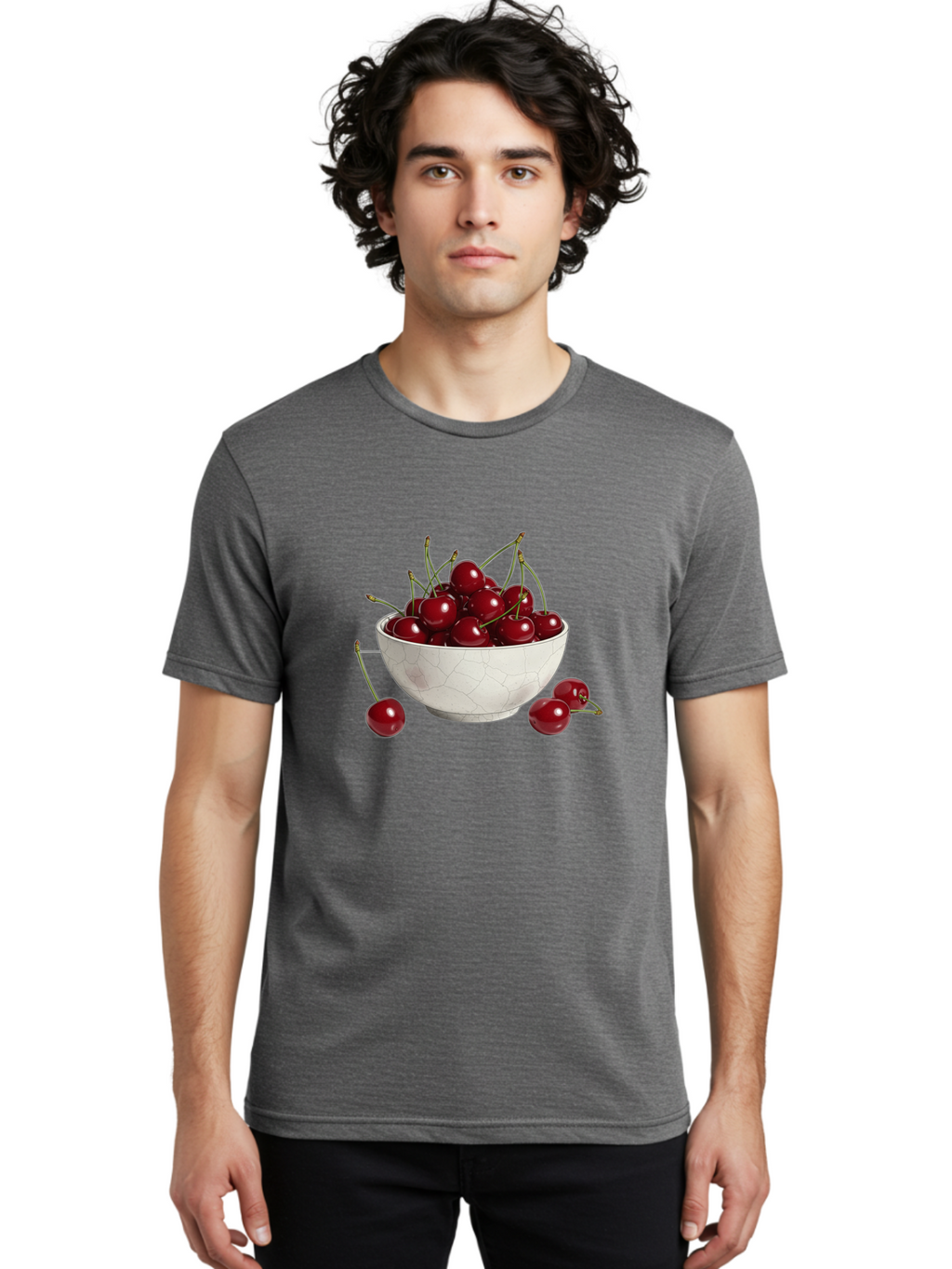 White-Bowl-With-Cherries Men'S Graphic Tee, 100% Cotton, Comfortable Casual Summer Wear, Machine Washable, Vintage Camera, Old Camera, Antique Camera, Black Camera, Classic Photography, Photography Equipment, Nostalgic Device, Film Camera, Baj309
