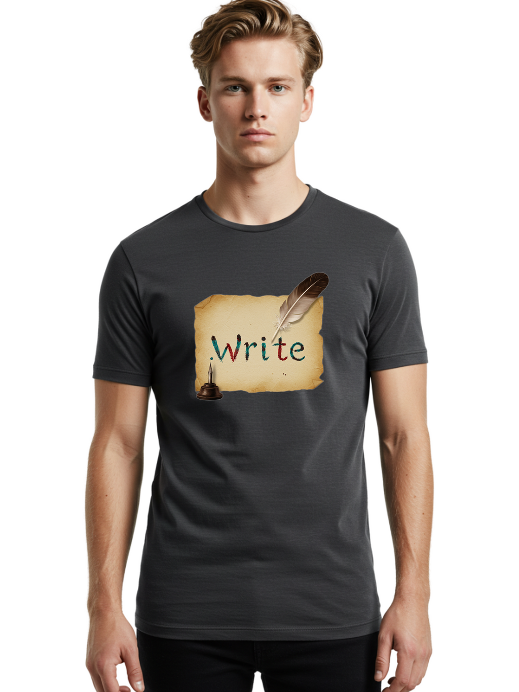 Write Men'S Graphic Tee, 100% Cotton, Comfortable Casual Summer Wear, Machine Washable, Vintage Camera, Old Camera, Antique Camera, Black Camera, Classic Photography, Photography Equipment, Nostalgic Device, Film Camera, Camera Art Baj316