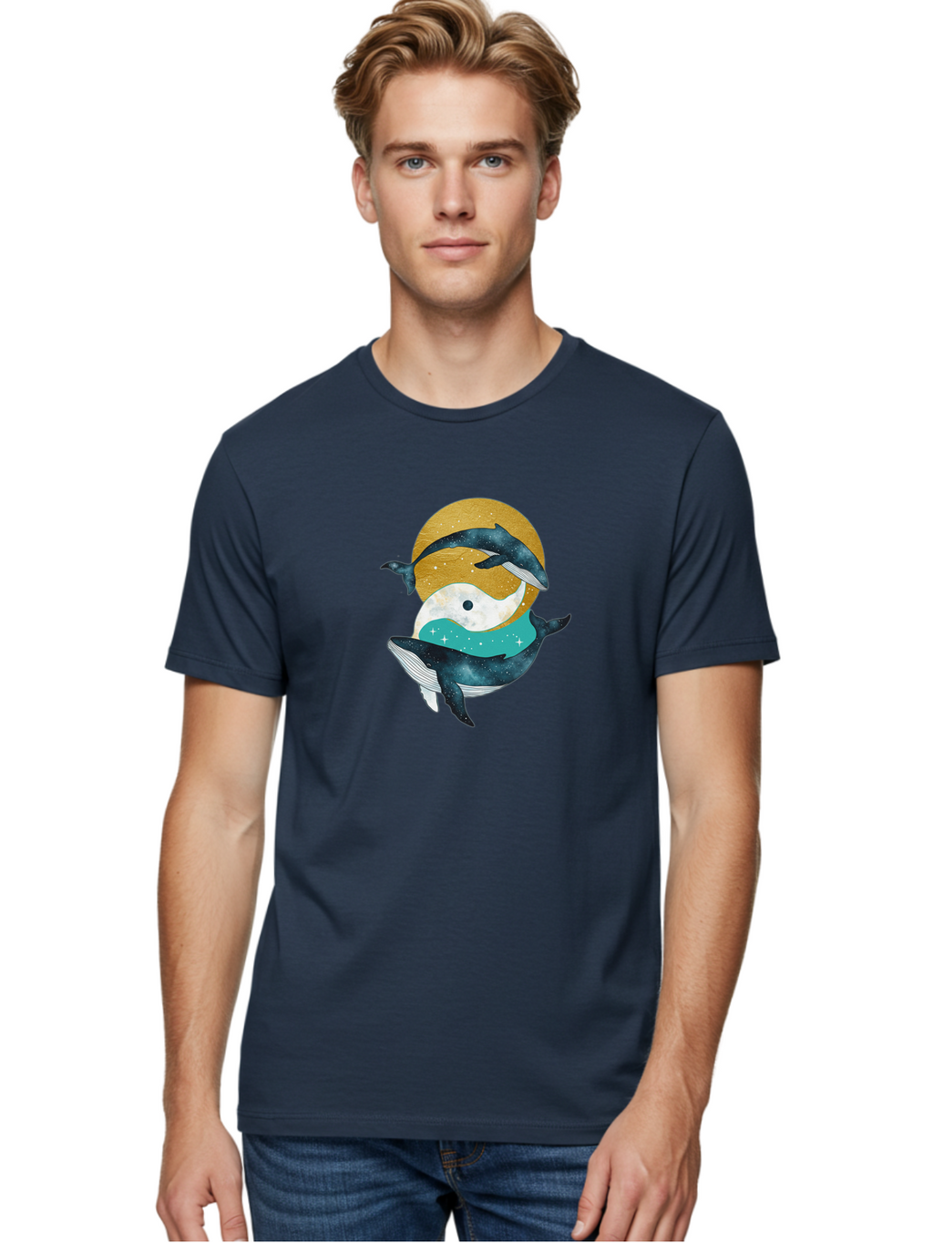 Yin-Yang-Dolphins Men'S Graphic Tee, 100% Cotton, Comfortable Casual Summer Wear, Machine Washable, Vintage Camera, Old Camera, Antique Camera, Black Camera, Classic Photography, Photography Equipment, Nostalgic Device, Film Camera, Camera Art Baj317