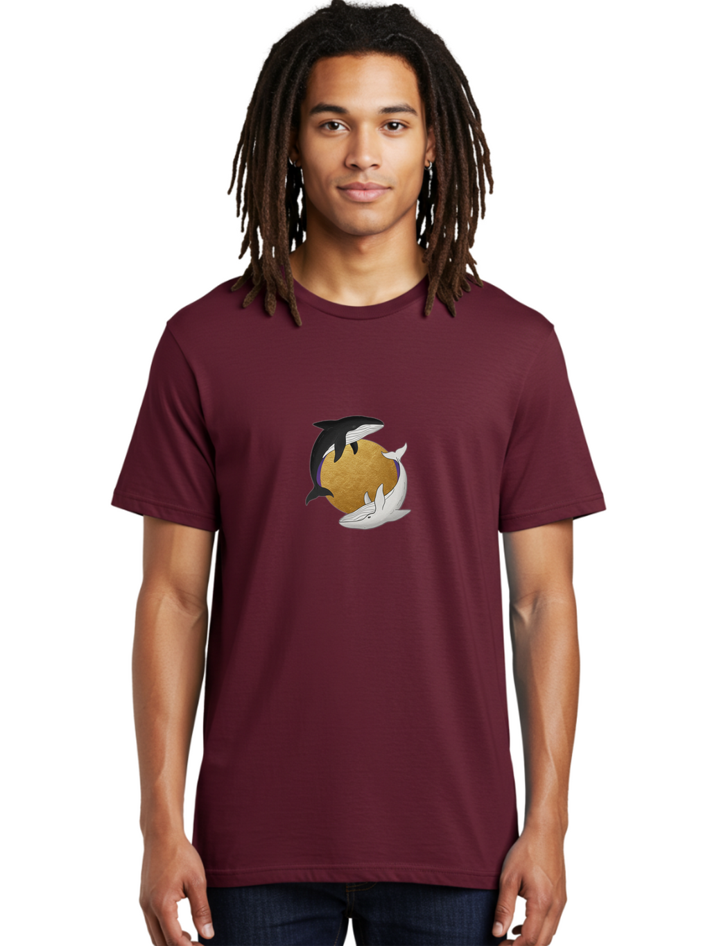 Yin-Yang-Whales Men'S Graphic Tee, 100% Cotton, Comfortable Casual Summer Wear, Machine Washable, Vintage Camera, Old Camera, Antique Camera, Black Camera, Classic Photography, Photography Equipment, Nostalgic Device, Film Camera, Camera Art Baj318