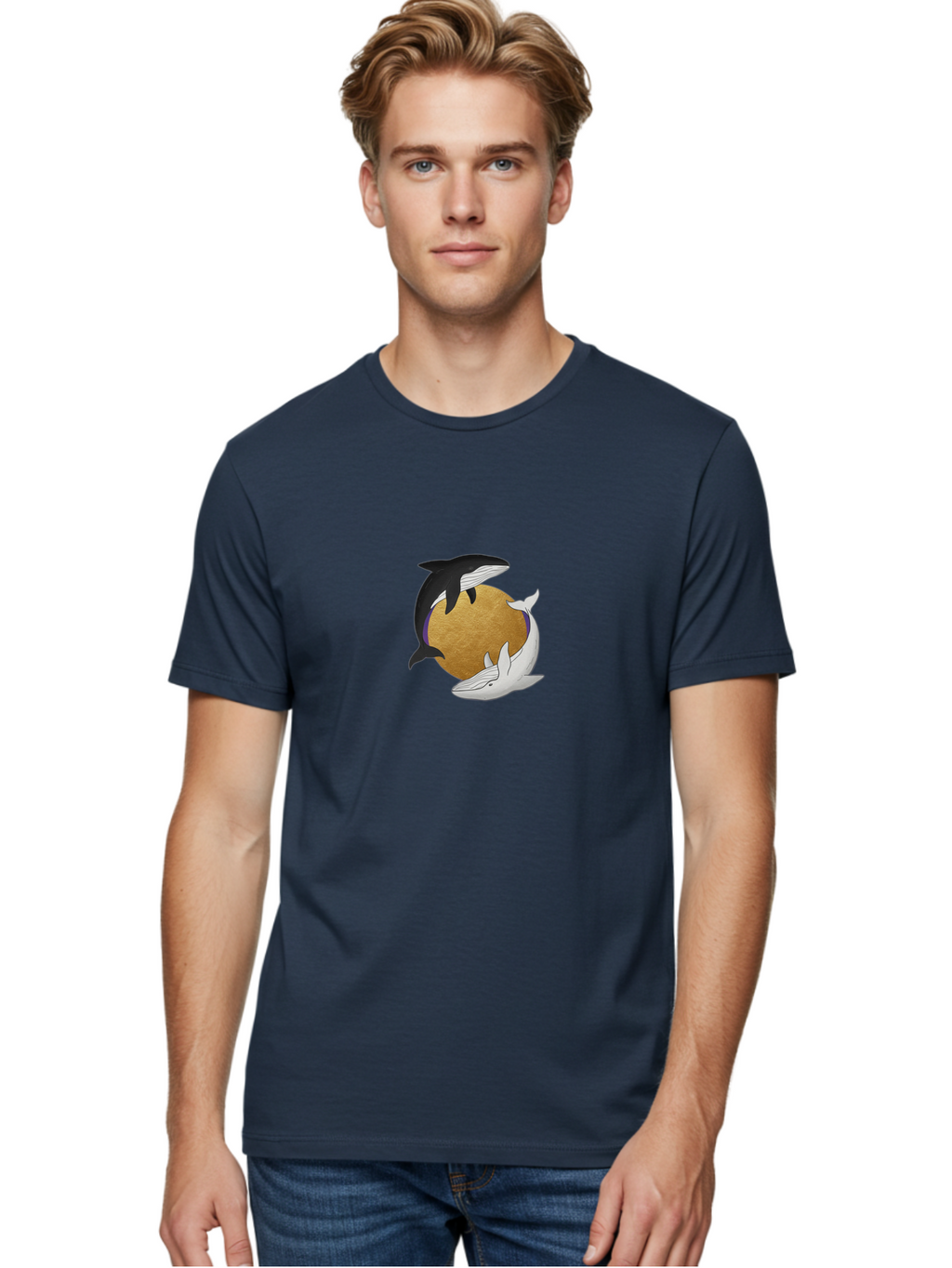 Yin-Yang-Whales Men'S Graphic Tee, 100% Cotton, Comfortable Casual Summer Wear, Machine Washable, Vintage Camera, Old Camera, Antique Camera, Black Camera, Classic Photography, Photography Equipment, Nostalgic Device, Film Camera, Camera Art Baj318