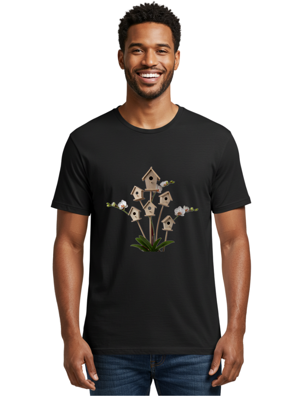 Birdhouse-Bouquet Men'S Graphic Tee, 100% Cotton, Comfortable Casual Summer Wear, Machine Washable, Vintage Camera, Old Camera, Antique Camera, Black Camera, Classic Photography, Photography Equipment, Nostalgic Device, Film Camera, Camera Art Baj327