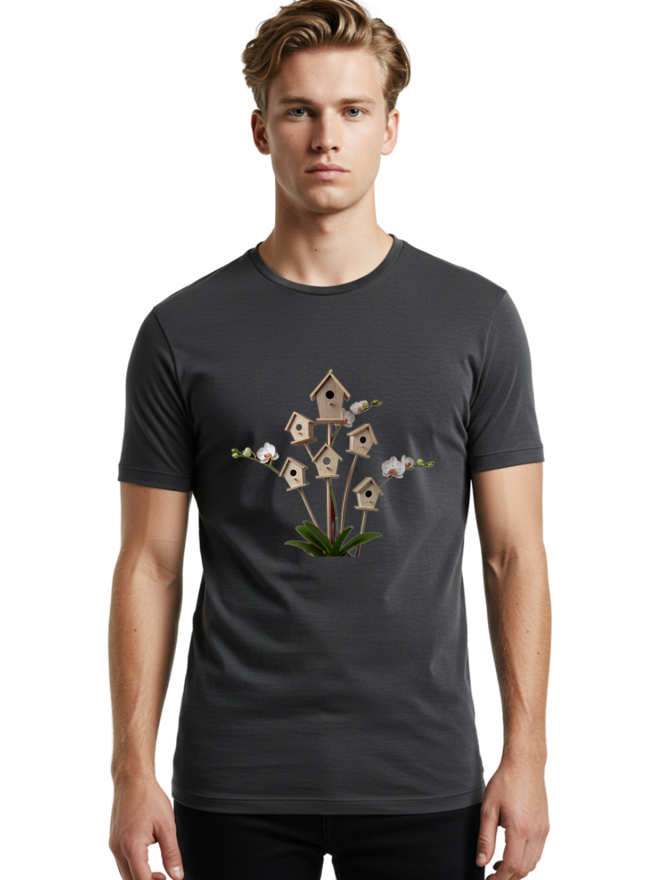 Birdhouse-Bouquet Men'S Graphic Tee, 100% Cotton, Comfortable Casual Summer Wear, Machine Washable, Vintage Camera, Old Camera, Antique Camera, Black Camera, Classic Photography, Photography Equipment, Nostalgic Device, Film Camera, Camera Art Baj327