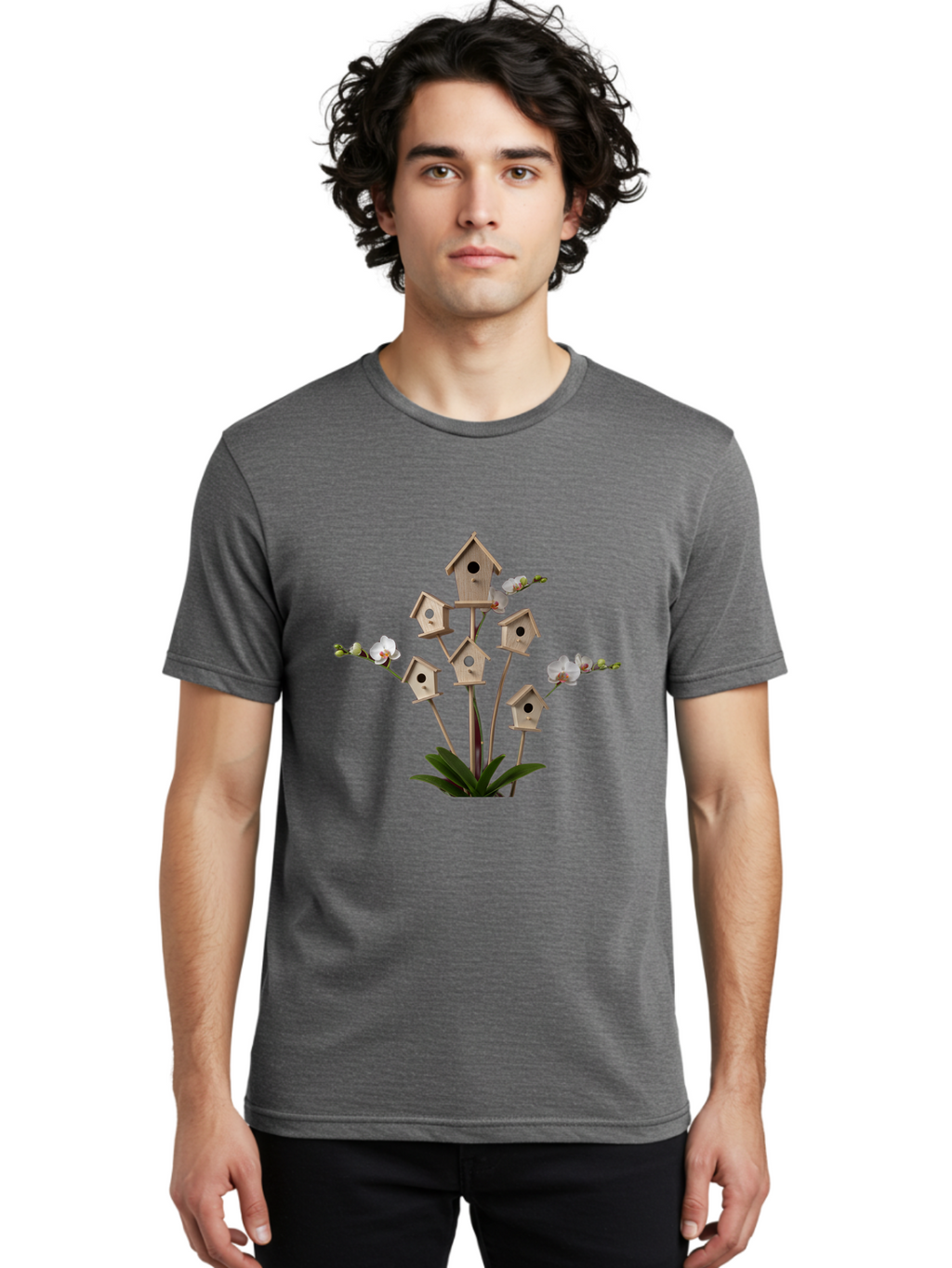 Birdhouse-Bouquet Men'S Graphic Tee, 100% Cotton, Comfortable Casual Summer Wear, Machine Washable, Vintage Camera, Old Camera, Antique Camera, Black Camera, Classic Photography, Photography Equipment, Nostalgic Device, Film Camera, Camera Art Baj327