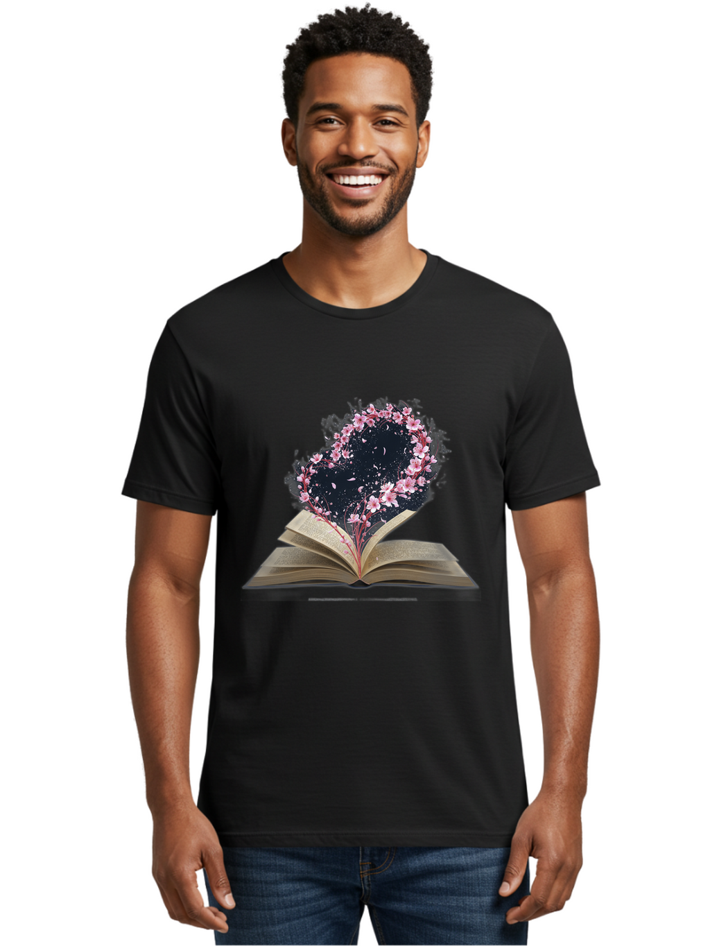 Book-With-Cherry-Blossom-Tree Men'S Graphic Tee, 100% Cotton, Comfortable Casual Summer Wear, Machine Washable, Vintage Camera, Old Camera, Antique Camera, Black Camera, Classic Photography, Photography Equipment, Nostalgic Device, Baj339