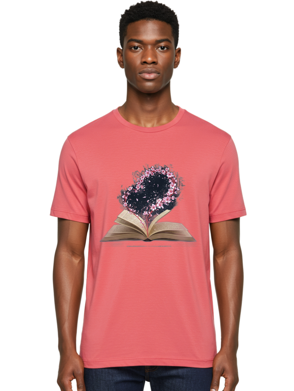 Book-With-Cherry-Blossom-Tree Men'S Graphic Tee, 100% Cotton, Comfortable Casual Summer Wear, Machine Washable, Vintage Camera, Old Camera, Antique Camera, Black Camera, Classic Photography, Photography Equipment, Nostalgic Device, Baj339
