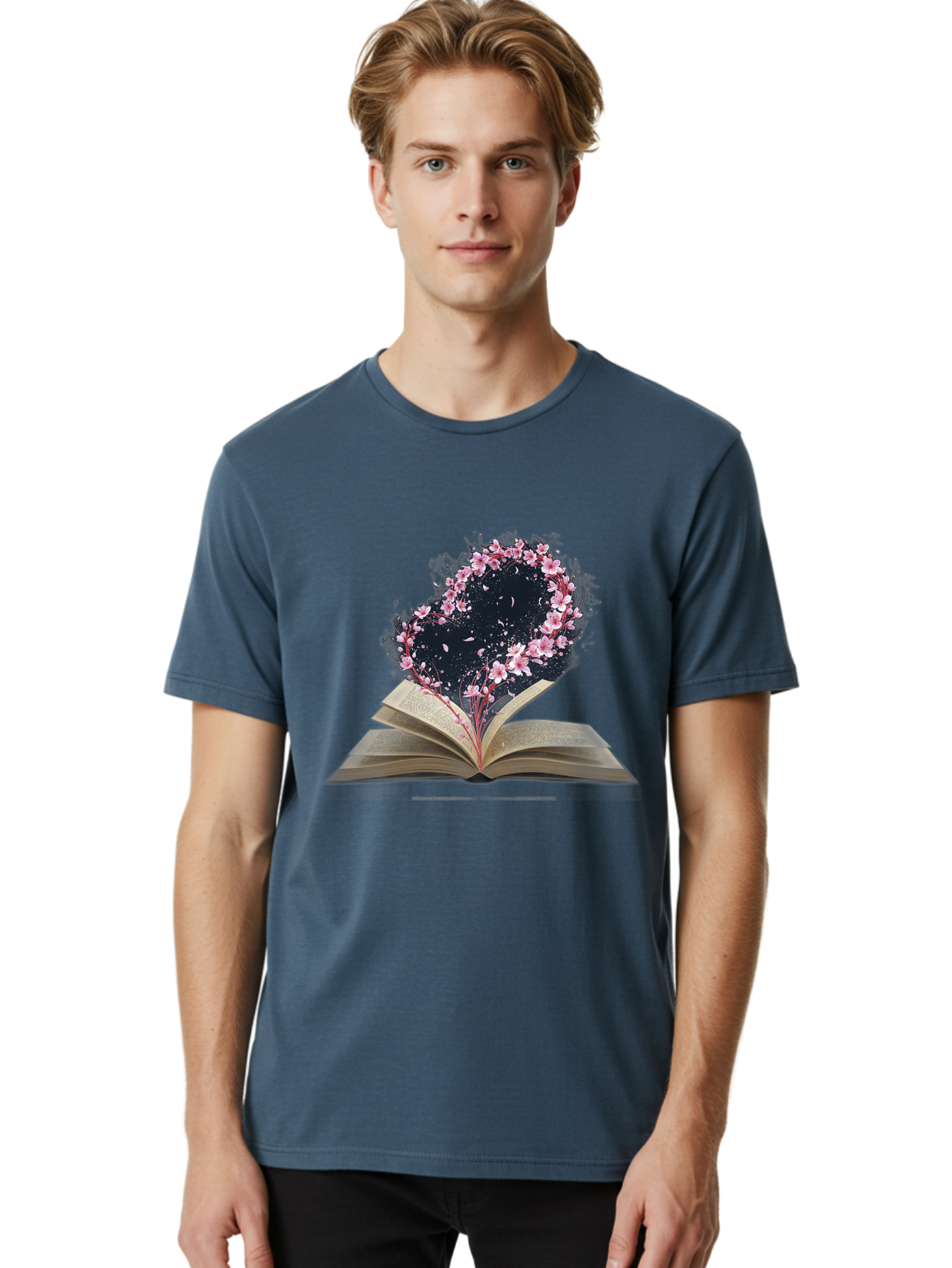 Book-With-Cherry-Blossom-Tree Men'S Graphic Tee, 100% Cotton, Comfortable Casual Summer Wear, Machine Washable, Vintage Camera, Old Camera, Antique Camera, Black Camera, Classic Photography, Photography Equipment, Nostalgic Device, Baj339