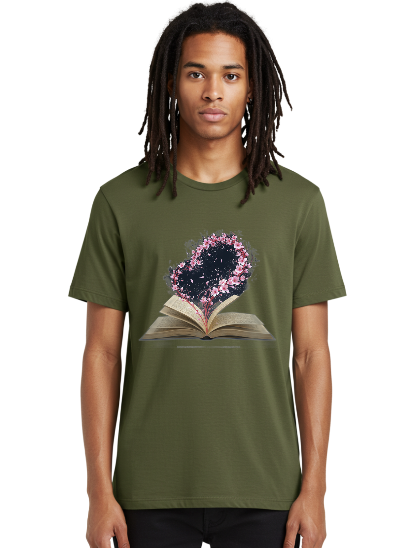 Book-With-Cherry-Blossom-Tree Men'S Graphic Tee, 100% Cotton, Comfortable Casual Summer Wear, Machine Washable, Vintage Camera, Old Camera, Antique Camera, Black Camera, Classic Photography, Photography Equipment, Nostalgic Device, Baj339