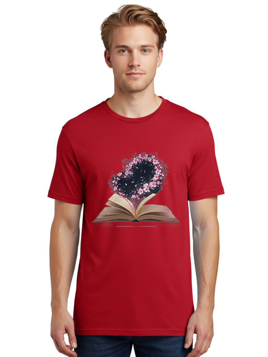Book-With-Cherry-Blossom-Tree Men'S Graphic Tee, 100% Cotton, Comfortable Casual Summer Wear, Machine Washable, Vintage Camera, Old Camera, Antique Camera, Black Camera, Classic Photography, Photography Equipment, Nostalgic Device, Baj339